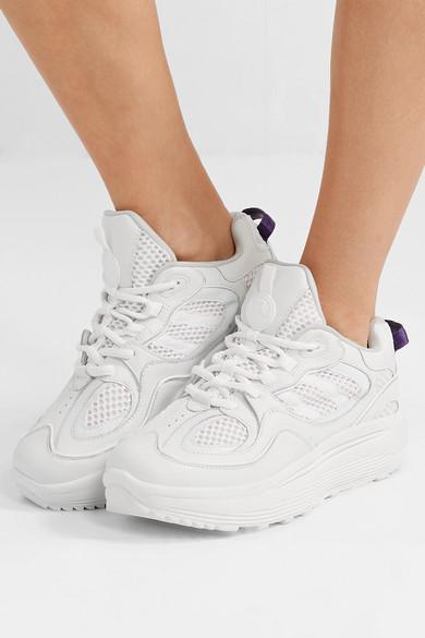 Eytys Jet Turbo Mesh, Smooth And Patent-leather Platform Sneakers in White  | Lyst