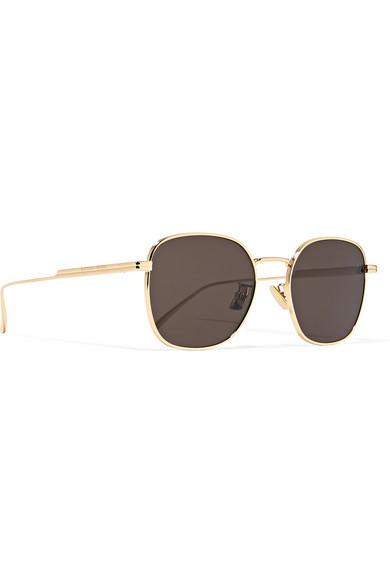 Bottega Veneta Light Ribbon Square Frame Gold Tone Sunglasses In Metallic Lyst
