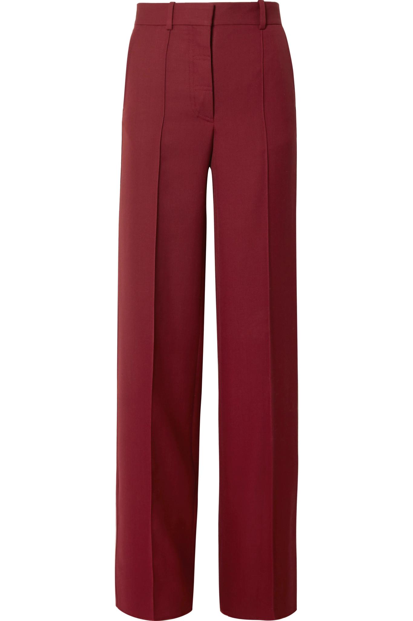 Victoria Beckham Wool Straightleg Pants Plum in Red Lyst