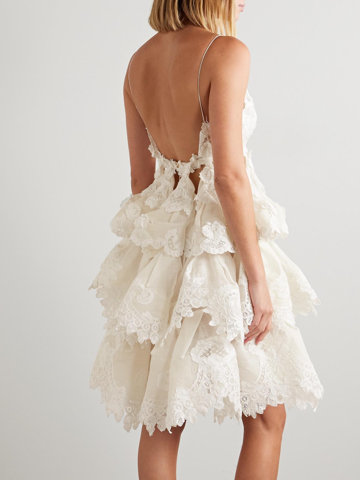 zimmermann crush tiered lace dress Crush Tiered Lace Shirt Dress