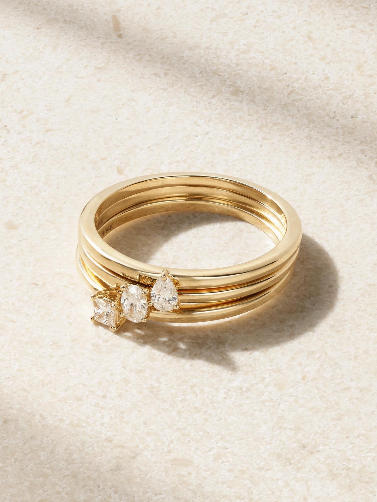 【Stone and Strand】 10ktゴールドリング withダイヤモンド STONE AND STRAND Pistachio 10-karat gold diamond ring | NET