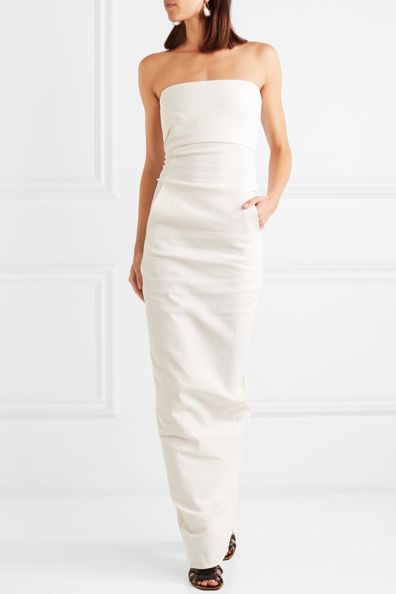 rick owens strapless dress