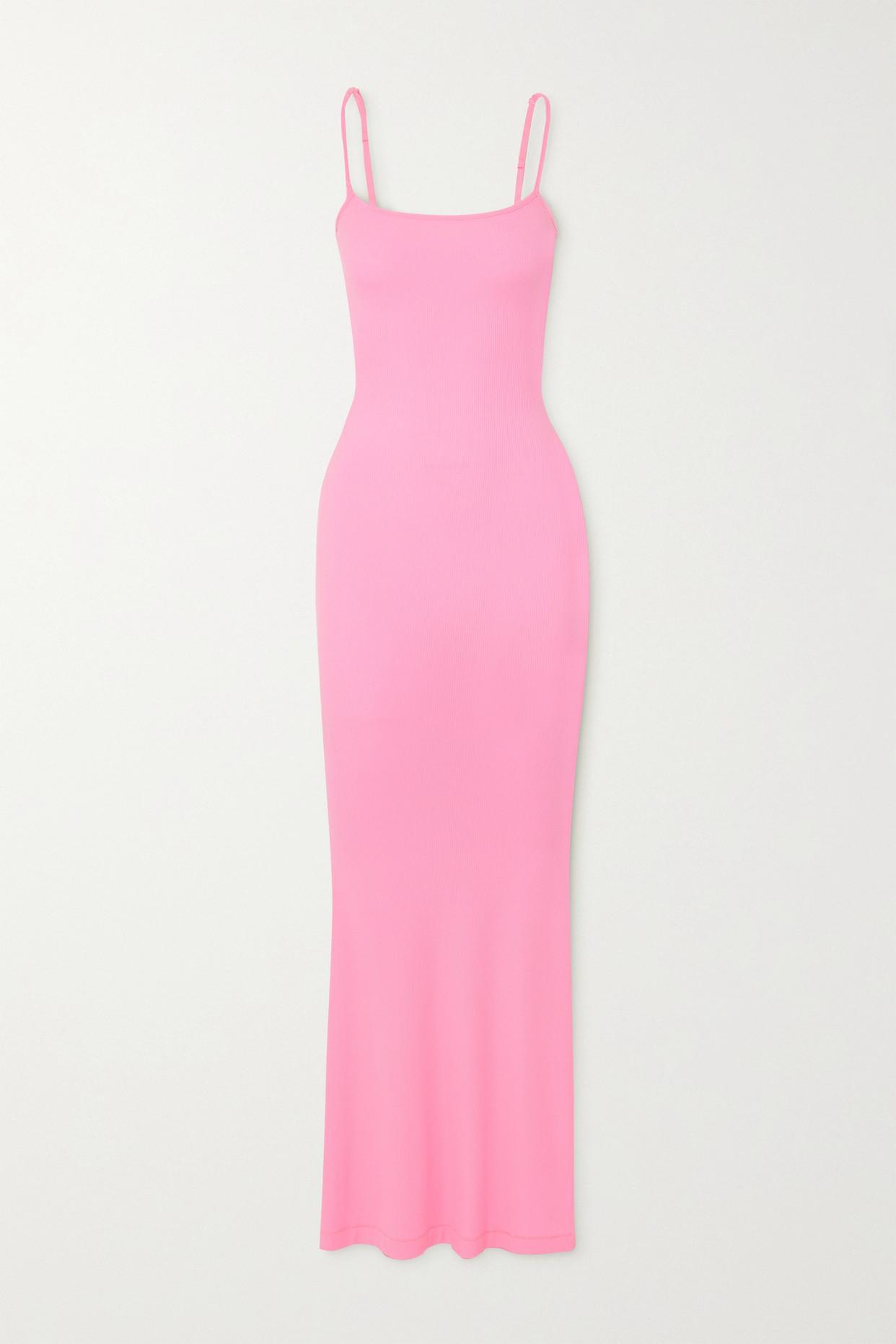Skims Soft Lounge Long Slip Dress in Pink | Lyst