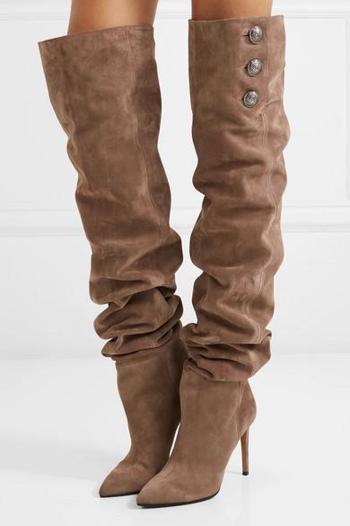 suede thigh boots