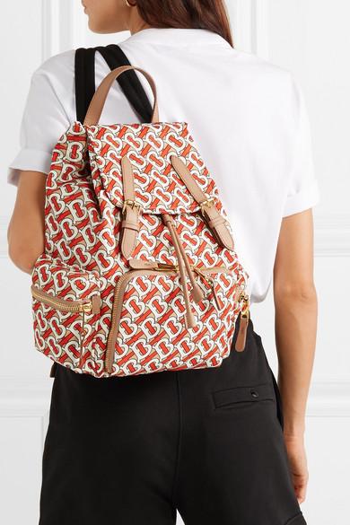 Burberry Synthetic Red Medium Rucksack In Monogram Print Nylon | Lyst