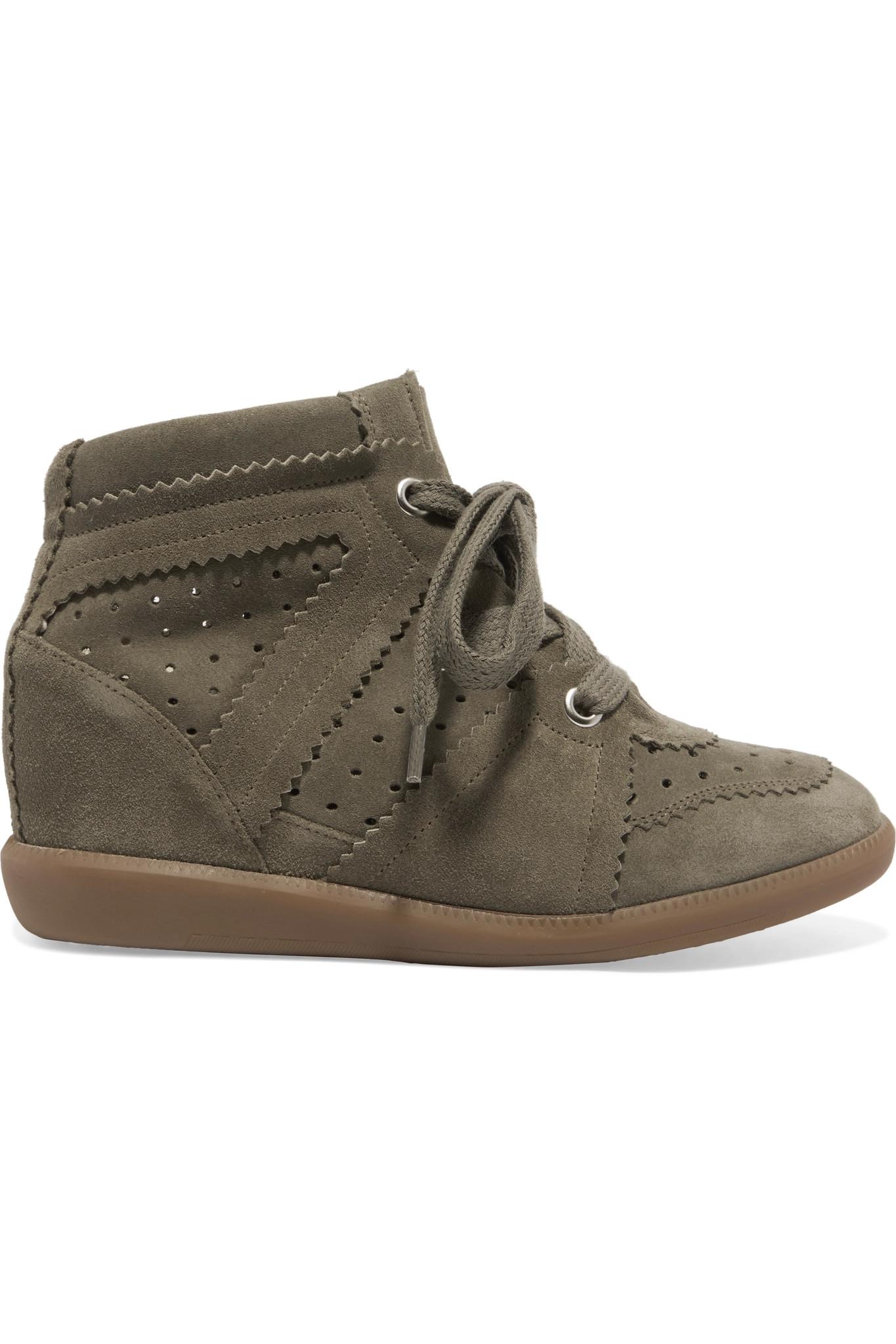 army green wedge sneakers