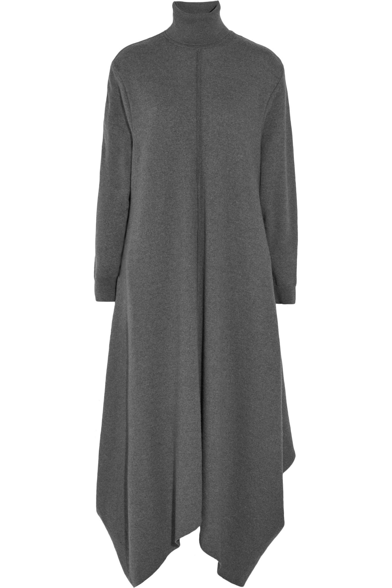 Lyst - Stella Mccartney Oversized Wool Turtleneck Maxi Dress in Gray