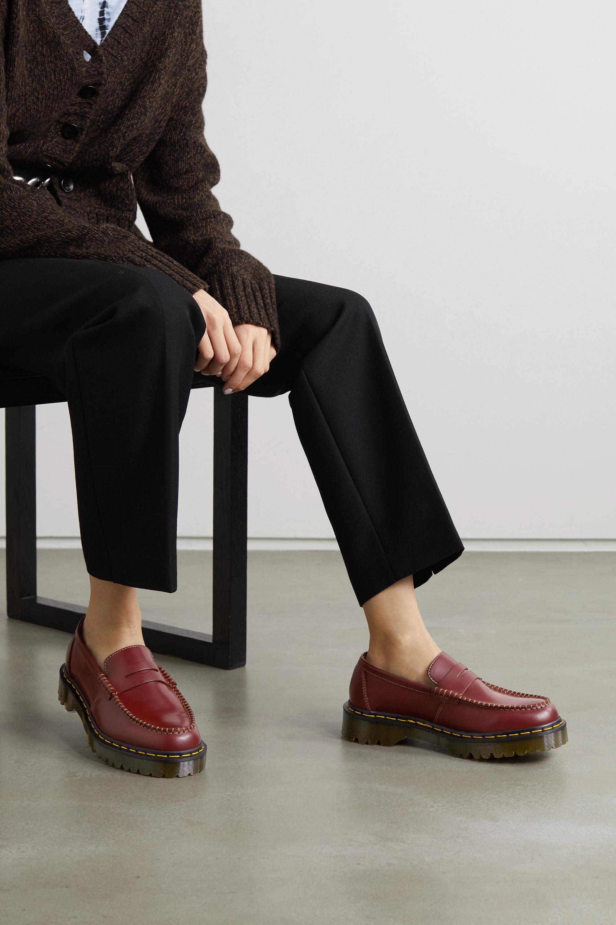 Comme des Garçons Dr. Martens Leather Loafers in Burgundy (Red) | Lyst