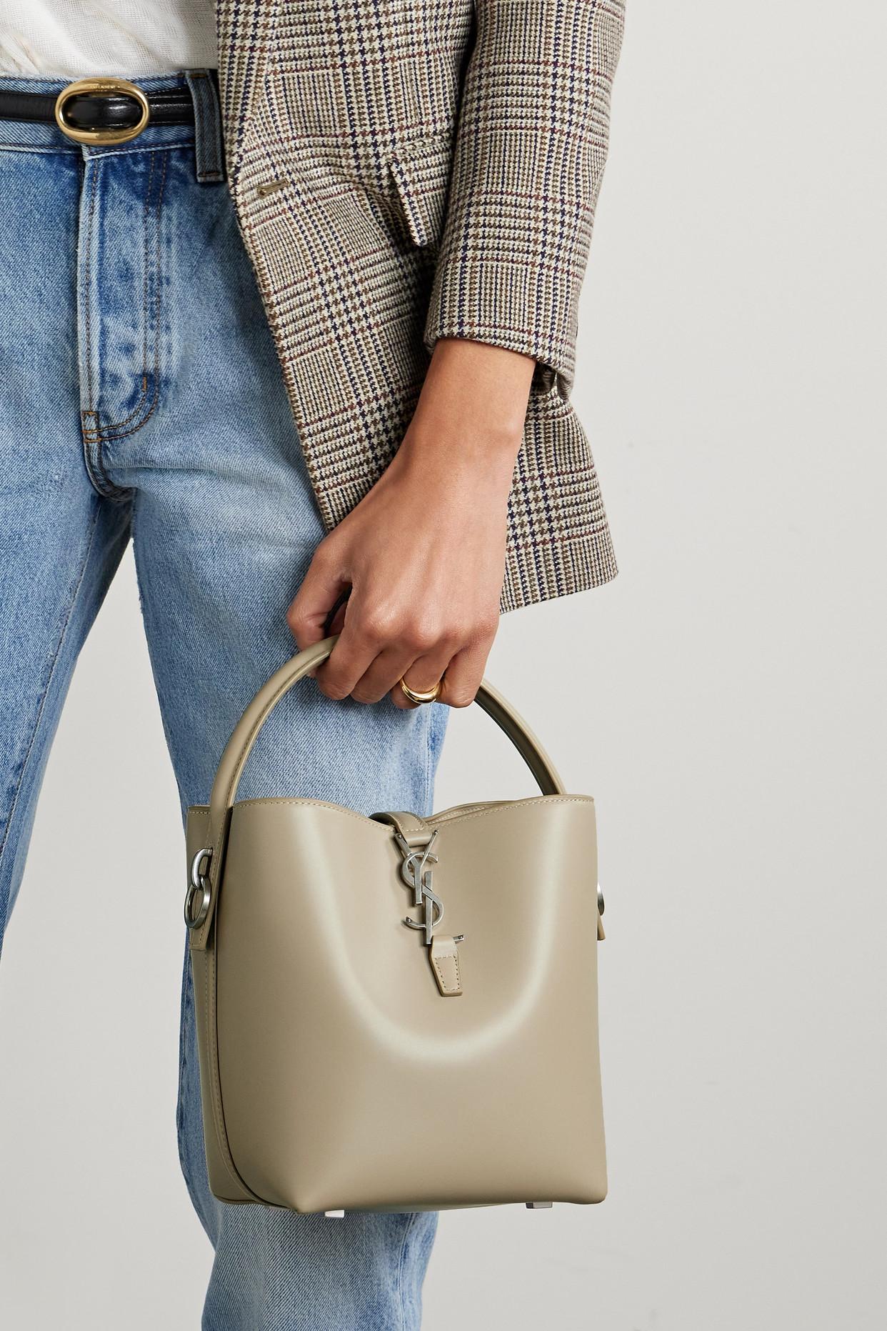 Saint Laurent Le 37 Small Leather Bucket Bag in Natural | Lyst