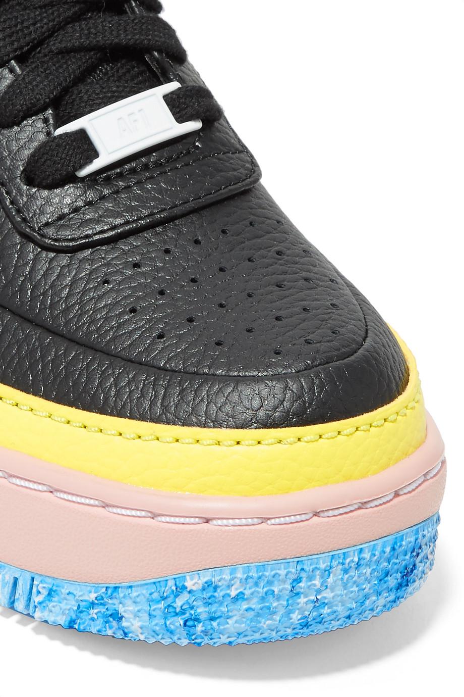 Nike Air Force 1 Jester Xx Color-block Textured-leather Platform Sneakers  in Black | Lyst