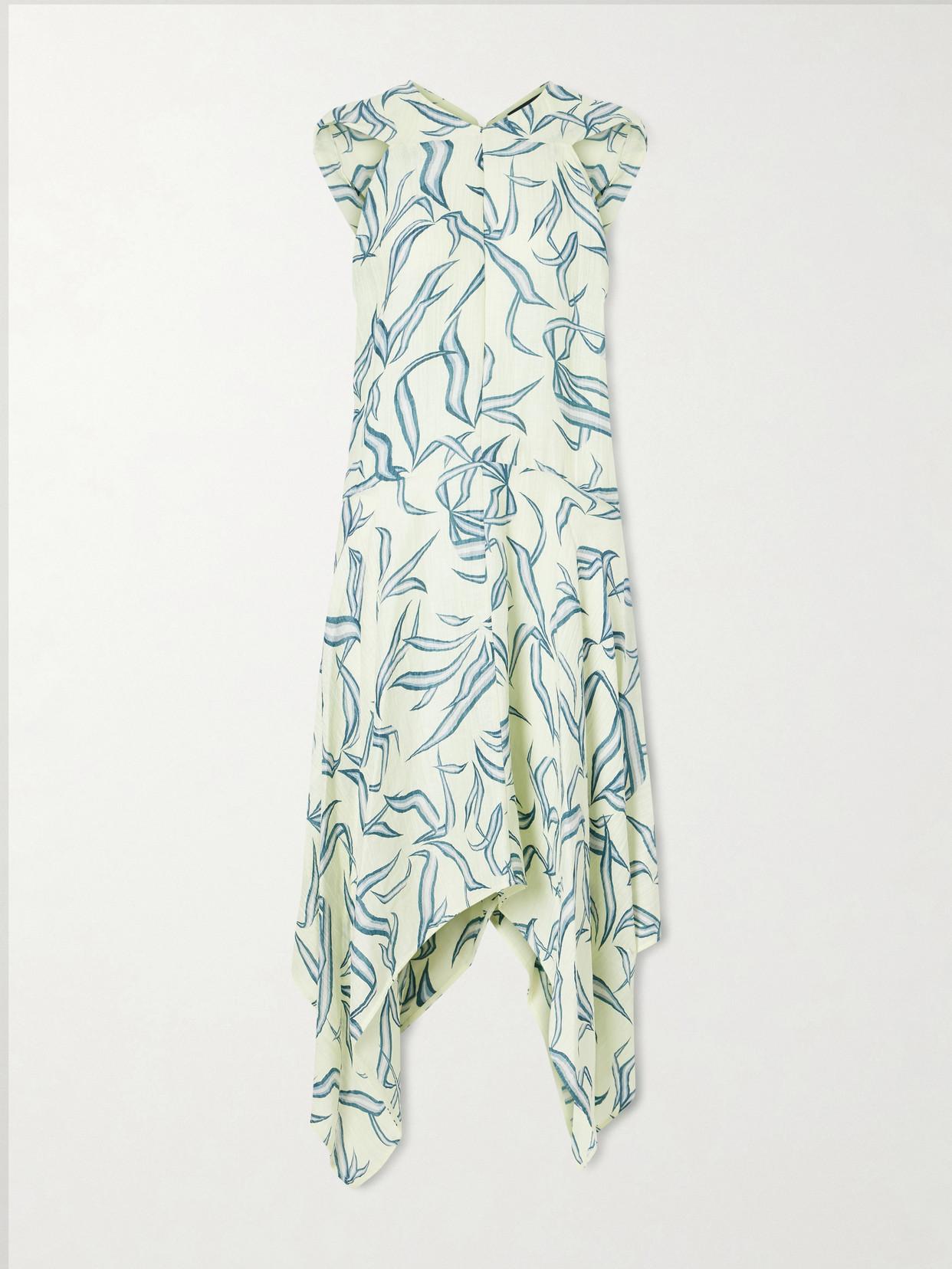 plus size asymmetrical hem dress PROENZA SCHOULER Printed Drape Dress