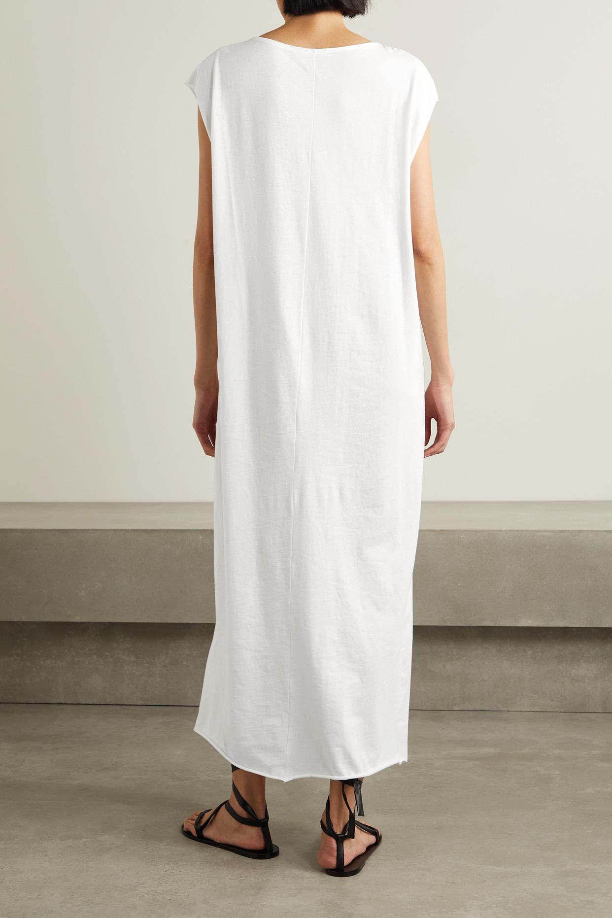 The Row Rita Cotton-jersey Maxi Dress in White | Lyst