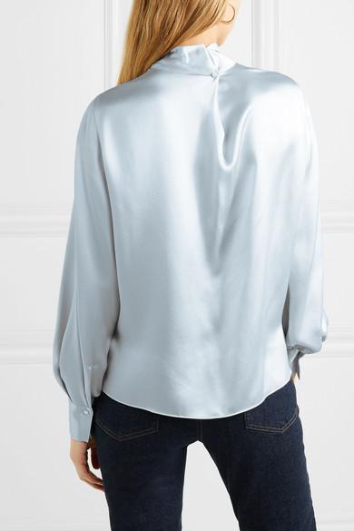 silk satin turtleneck blouse