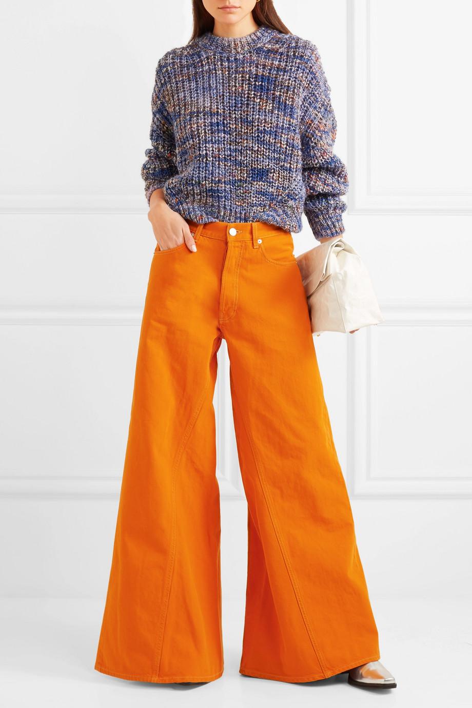 Ganni Denim Paneled Jeans in Orange - Lyst