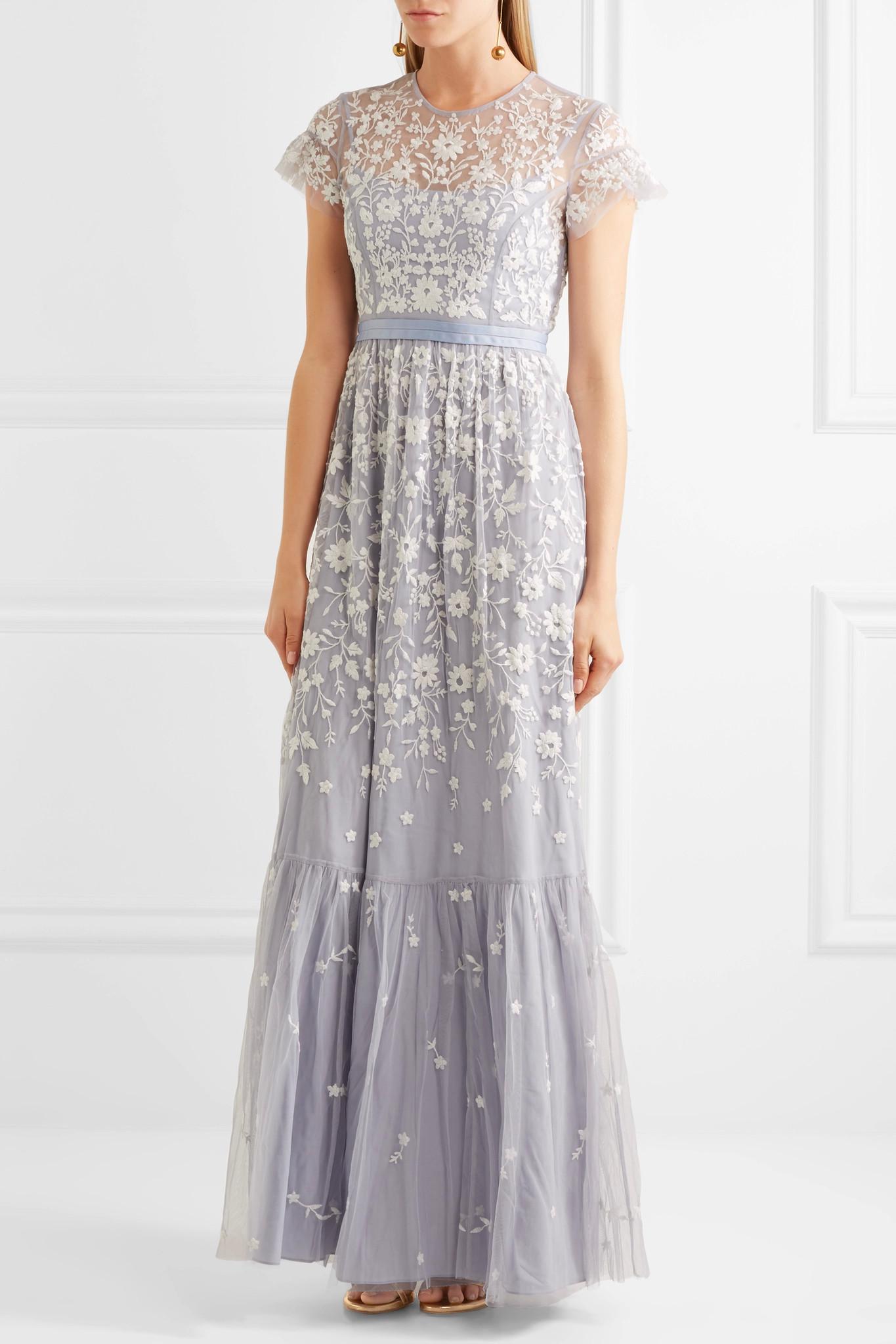 Thread Meadow Embroidered Tulle Gown ...