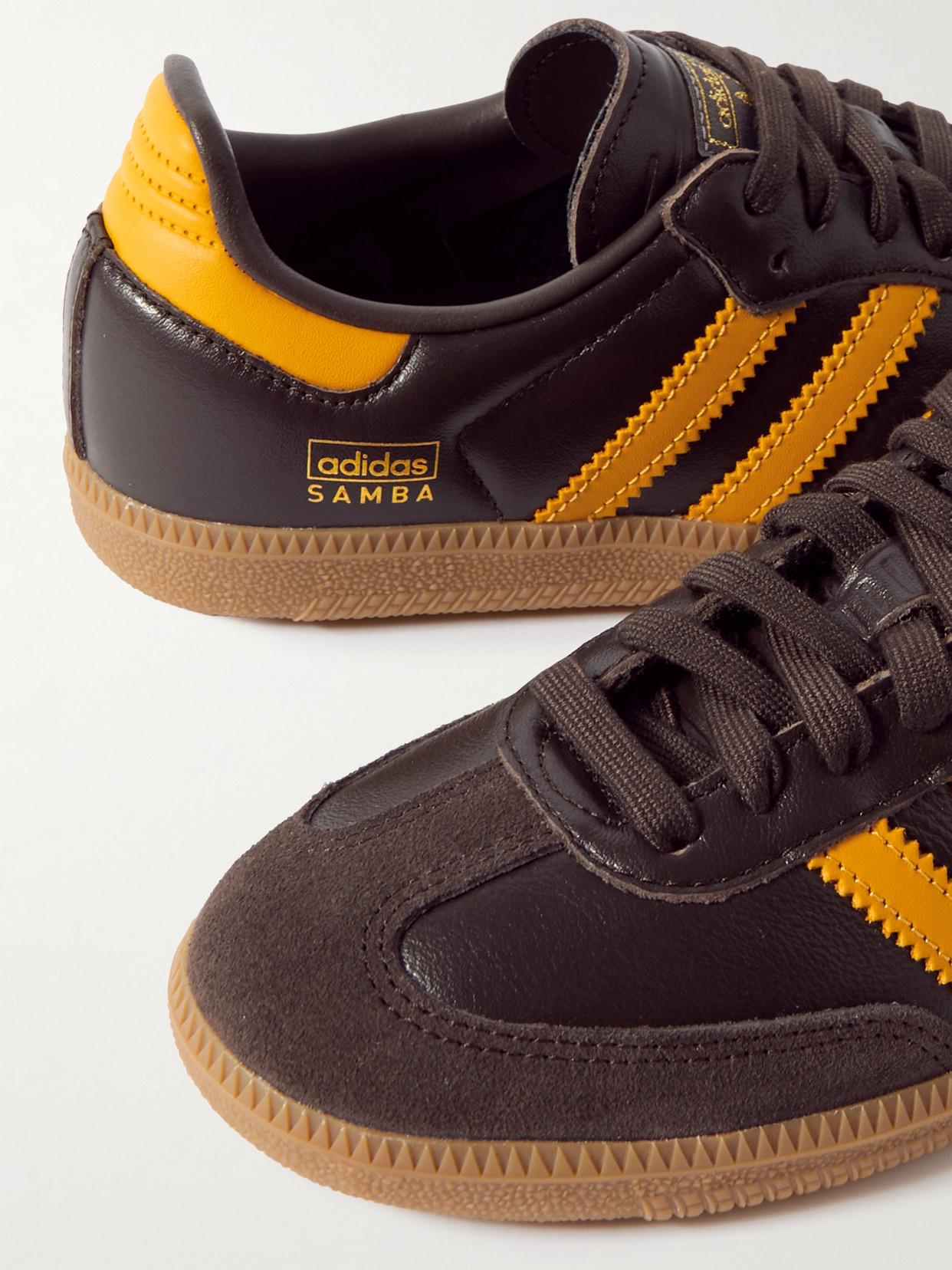 Adidas samba top blue/yellow leather/suede trainers