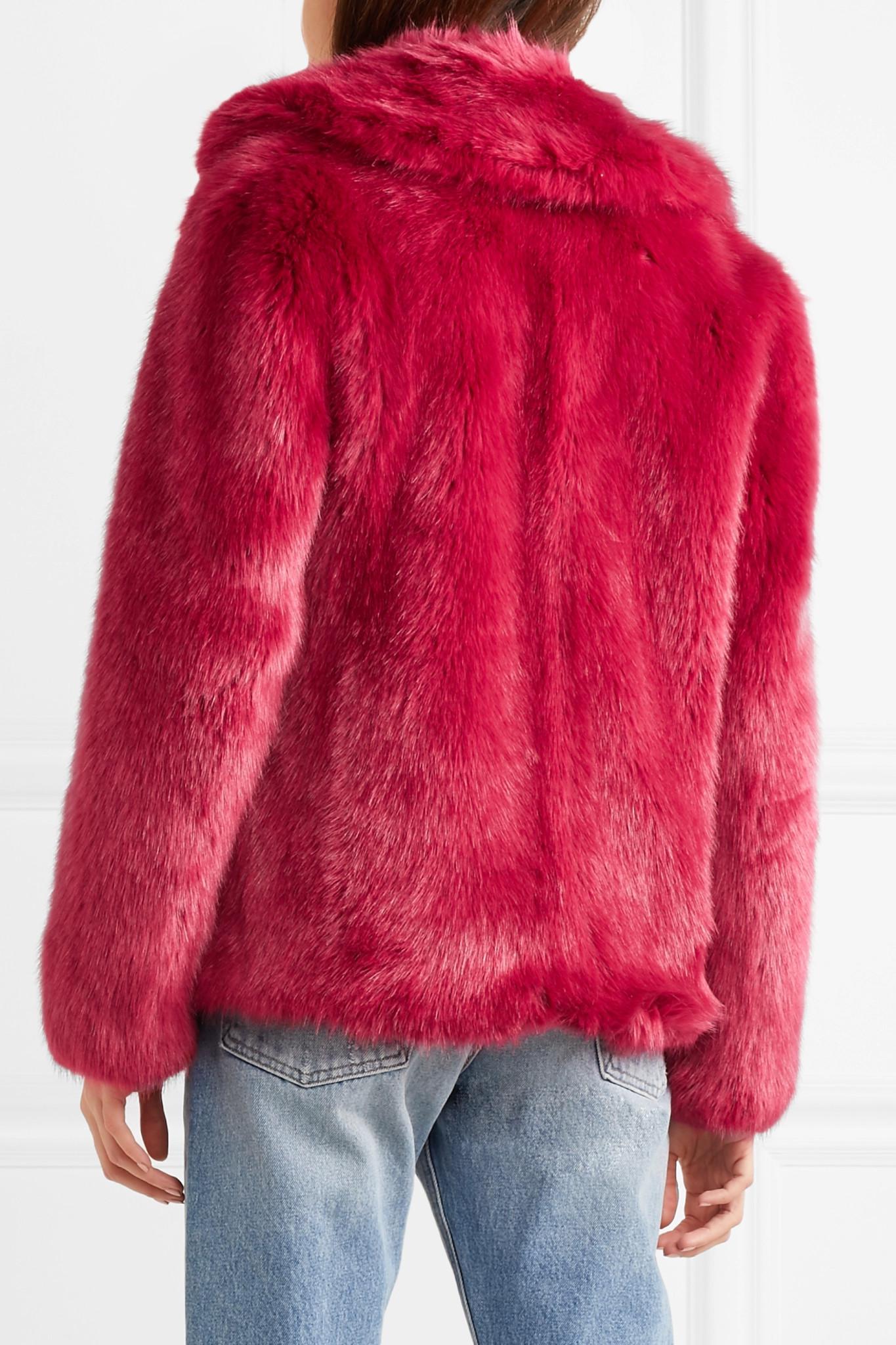 MICHAEL Michael Kors Faux Fur Coat in Pink | Lyst