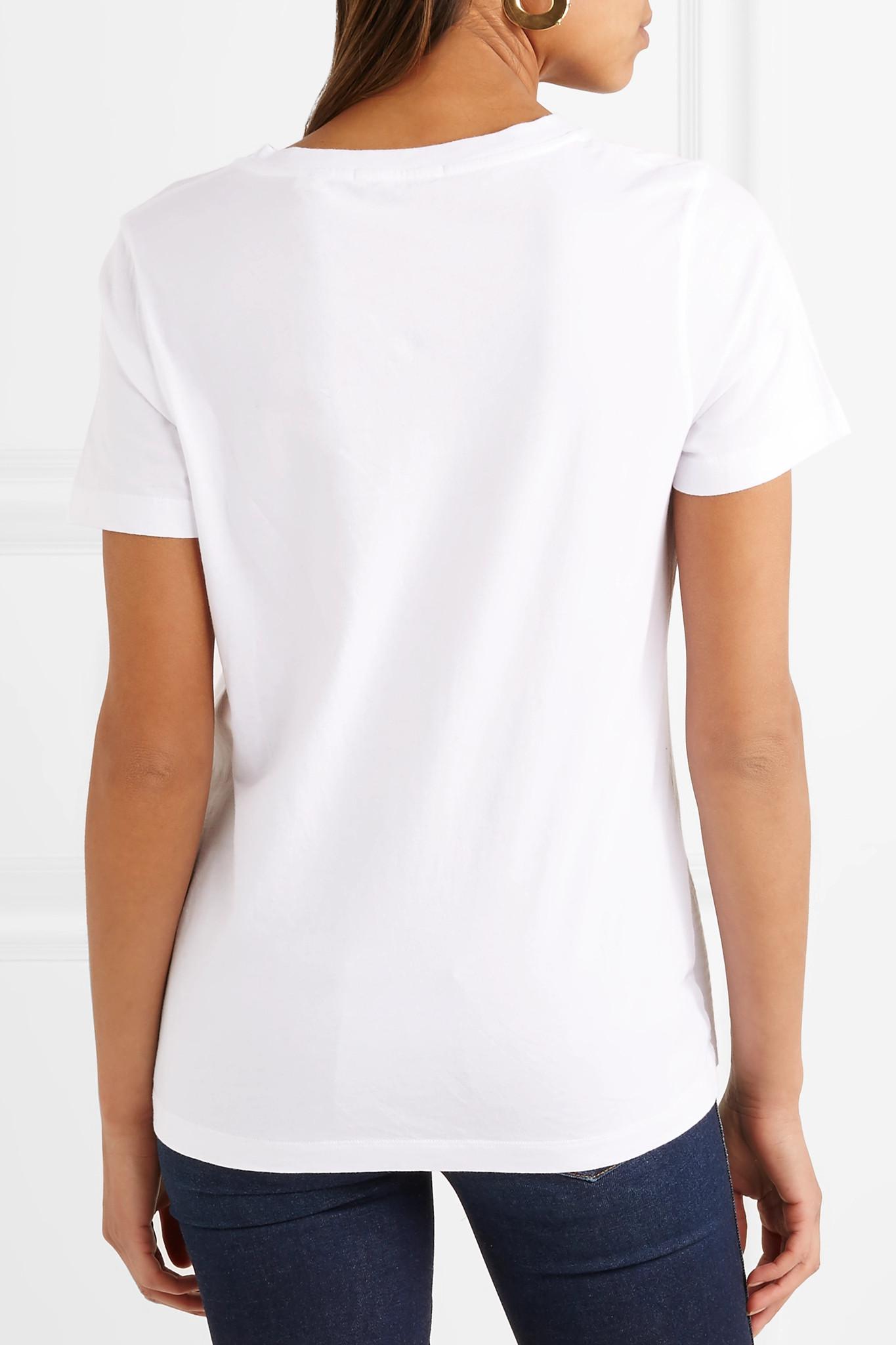 Chinti & Parker Peut Etre Embroidered Cotton-jersey T-shirt in White | Lyst