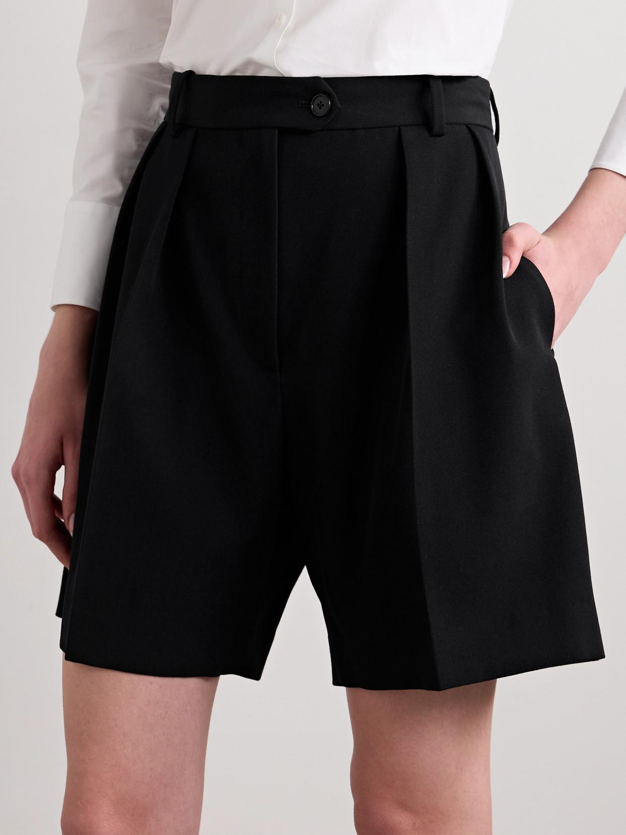 ショートパンツ THE ROW Women Shorts  Burmudas 7365W2571BLK Black Eco Anya Mid-Rise Jogger Shorts | GUESS Factory
