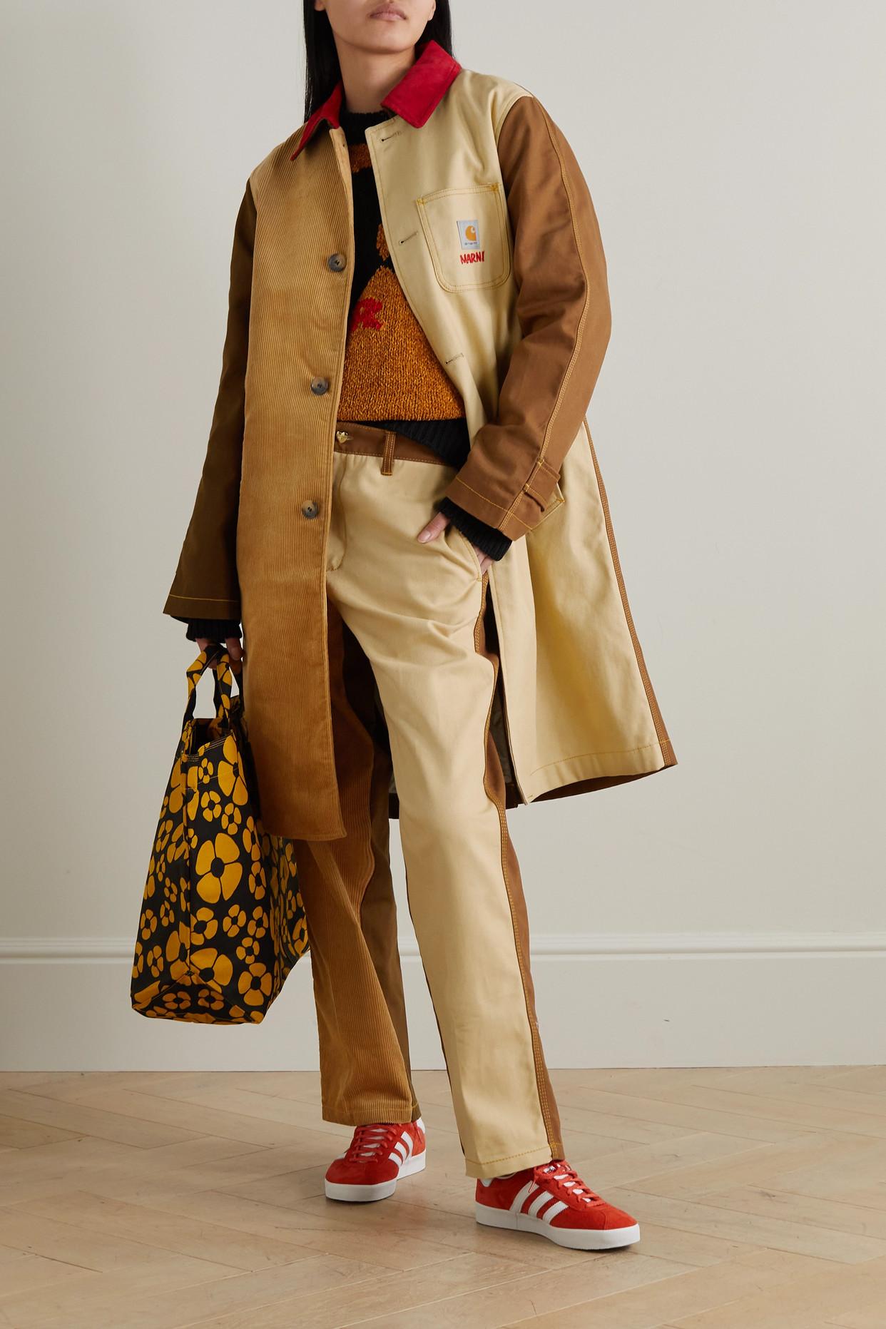 Marni + Carhartt Wip Color-block Cotton And Corduroy Coat in Natural | Lyst