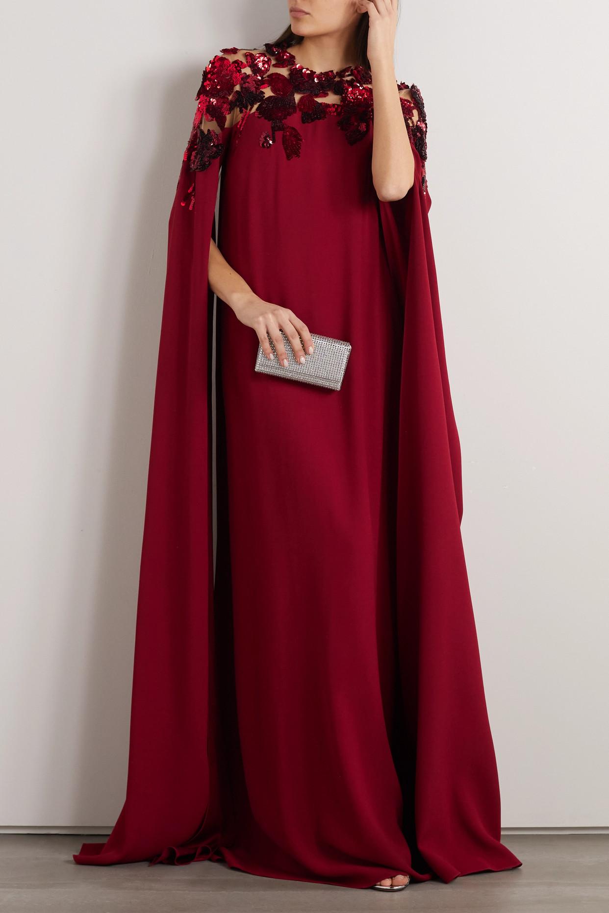 $475 Halston Women's Red Anne Stretch Crepe Gown Dress Size 12 | eBay