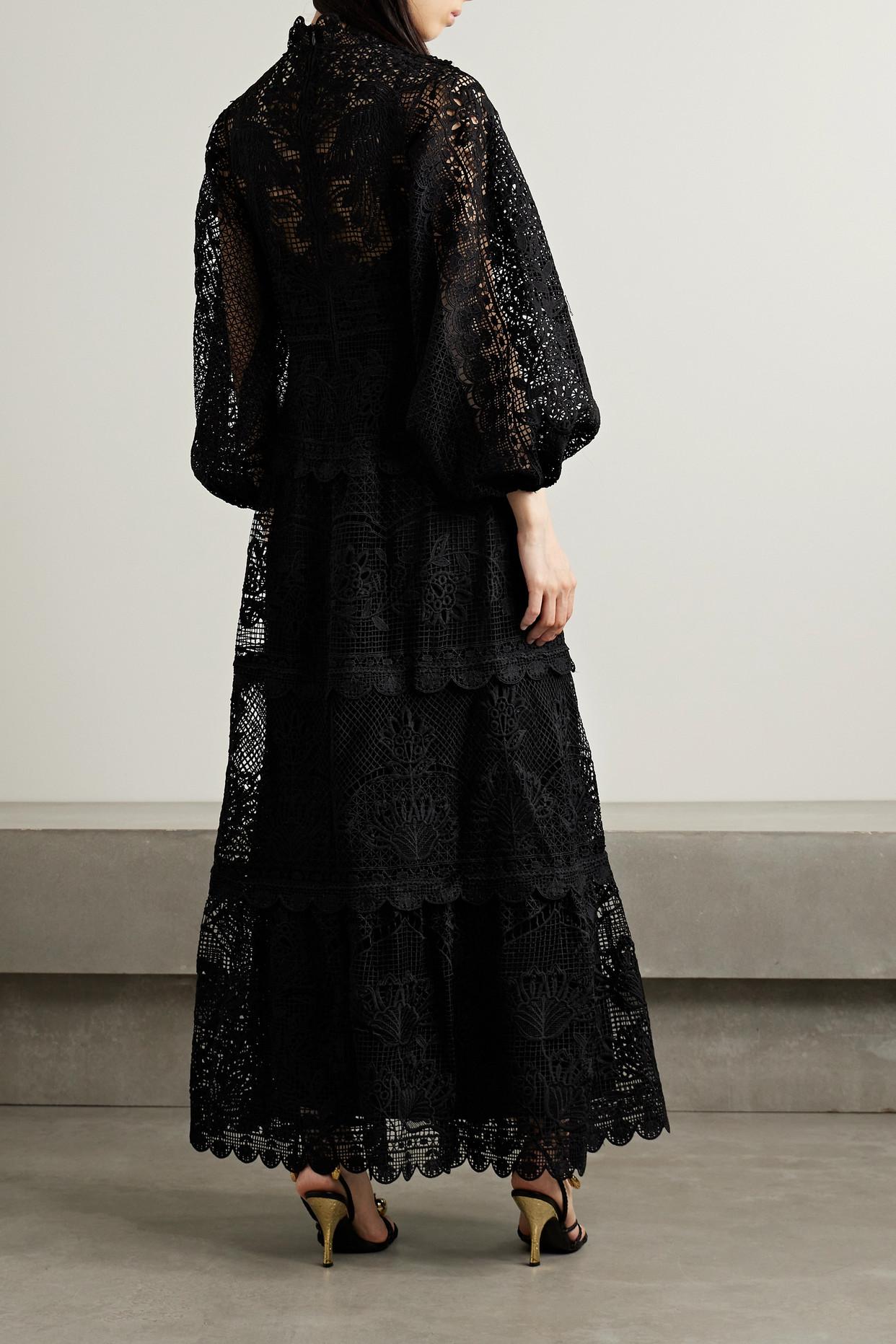 FARM Rio Guipure Long Sleeve Maxi Dress in Black | Lyst FARM Rio Guipure Long Sleeve Maxi Dress in Black | Lyst