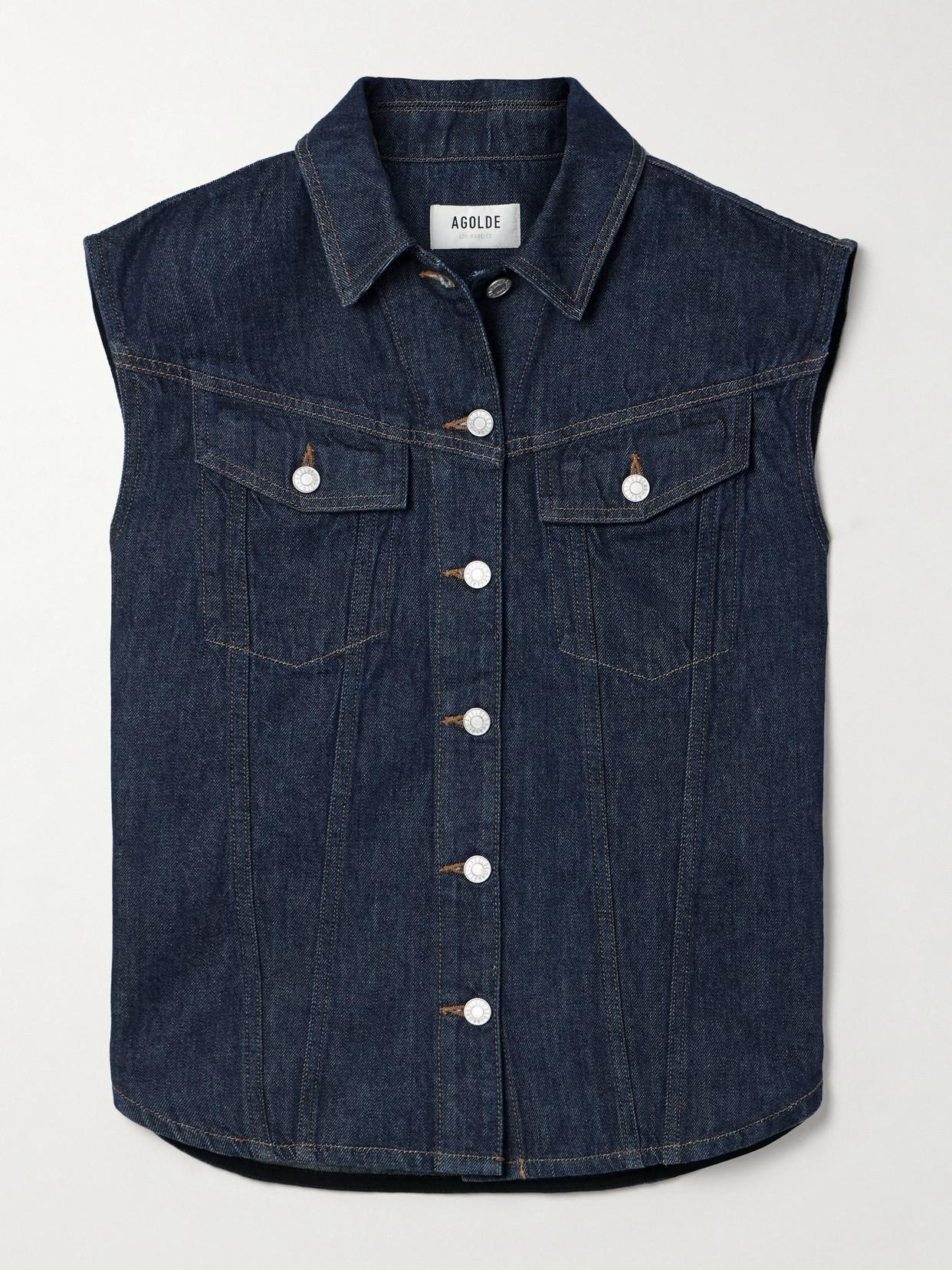 Gilet En Jean Sans Manches Pour Femme - Volants, Ourlet Effiloché, Boutons - Style Vintage Années 90 - Pour L'été Et L'automne