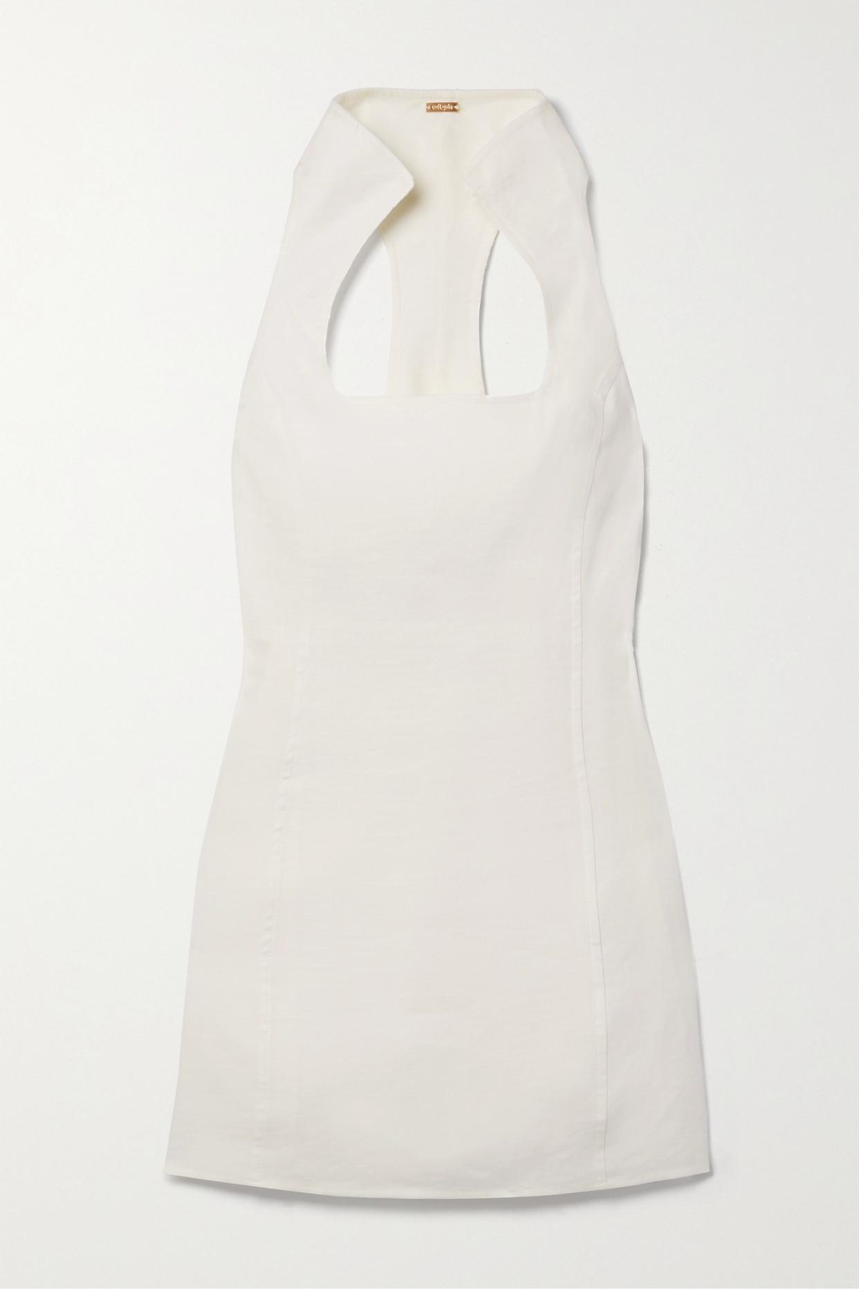 Cult Gaia Akaia Linen-blend Mini Dress in White