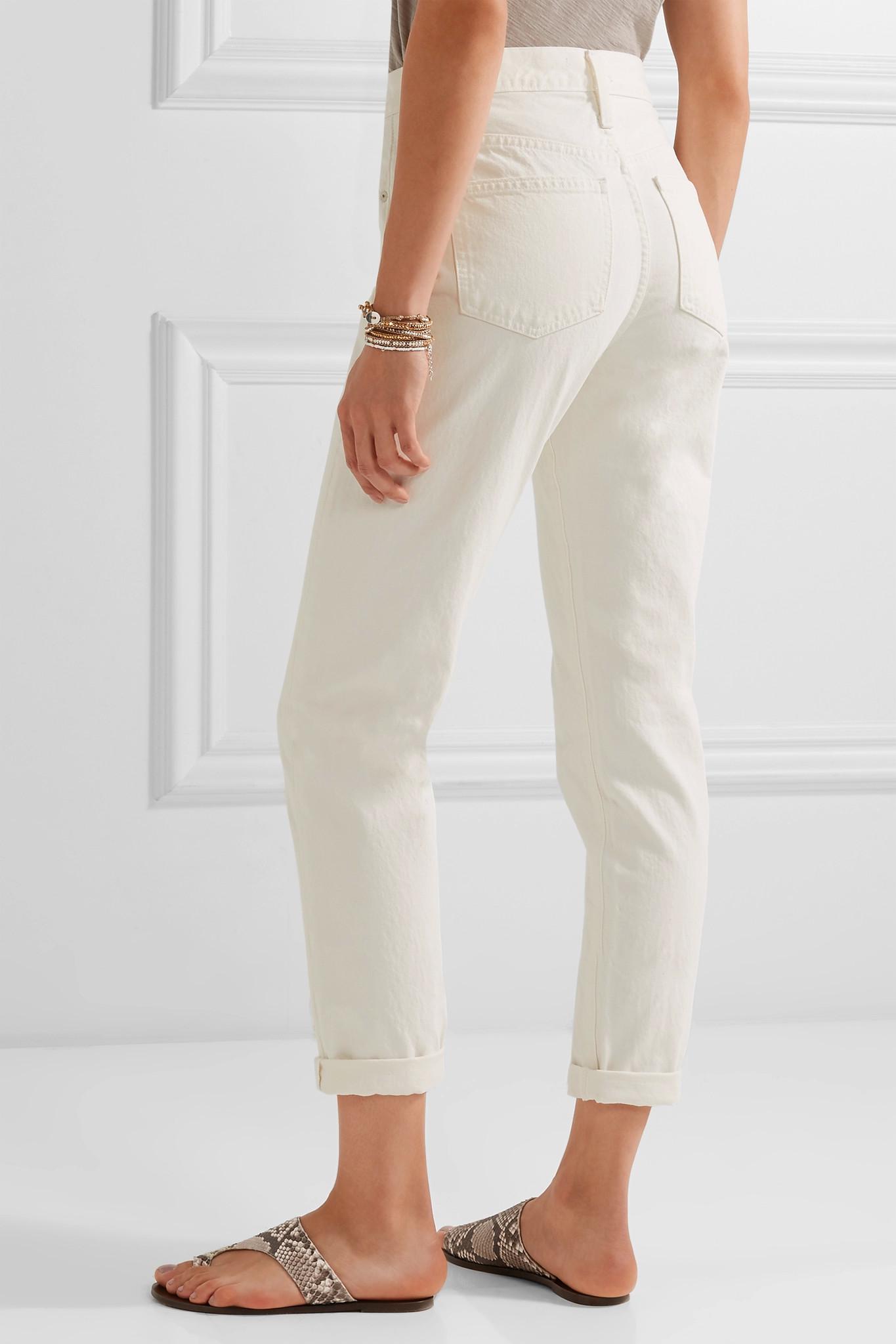 Madewell Denim The Perfect Summer Cropped High-rise Straight-leg Jeans in White - Lyst