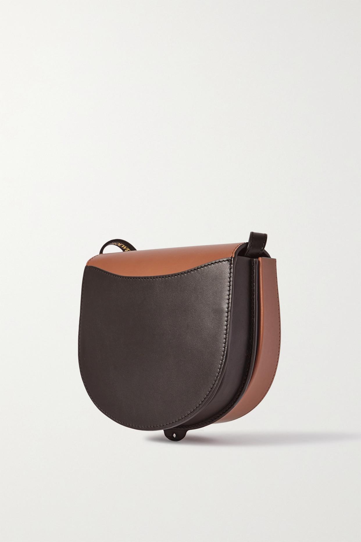 Loewe Heel Duo Two tone Leather Shoulder Bag in Brown Lyst