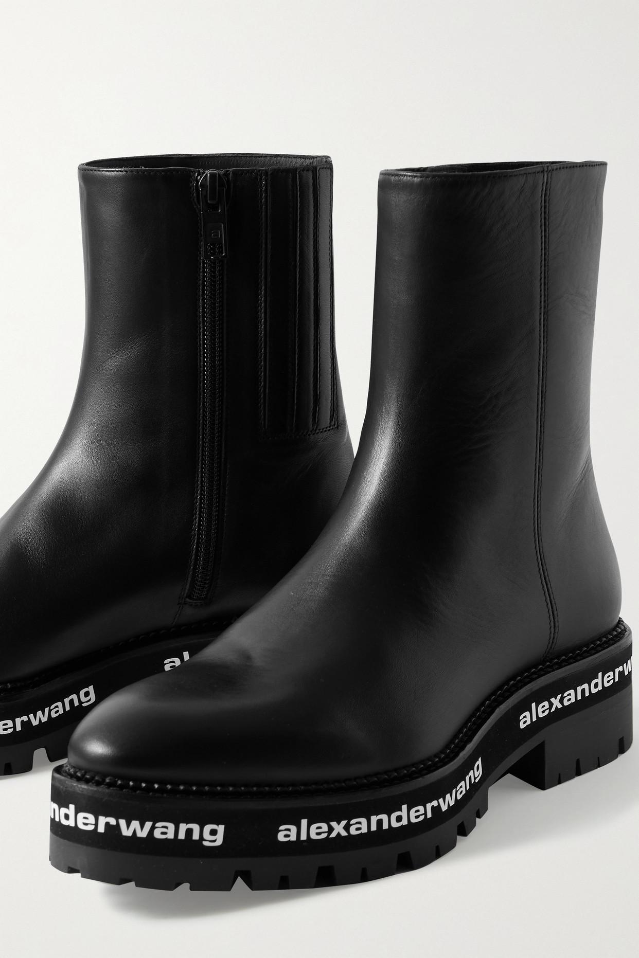 Preference rygte Dæmon Alexander Wang Sanford Logo-print Leather Ankle Boots in Black | Lyst