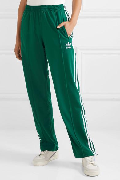 adidas Originals Firebird Striped Tech-jersey Track Pants in Green