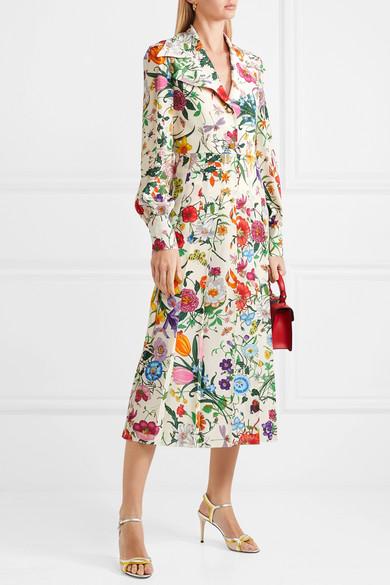 Pucci Silk Satin Crepe Fabric/Floral Design Tunic Fabric/Designer Italian  Silk Charmeuse Satin Fabric #2 ⋆ Collection Gucci Jacquard
