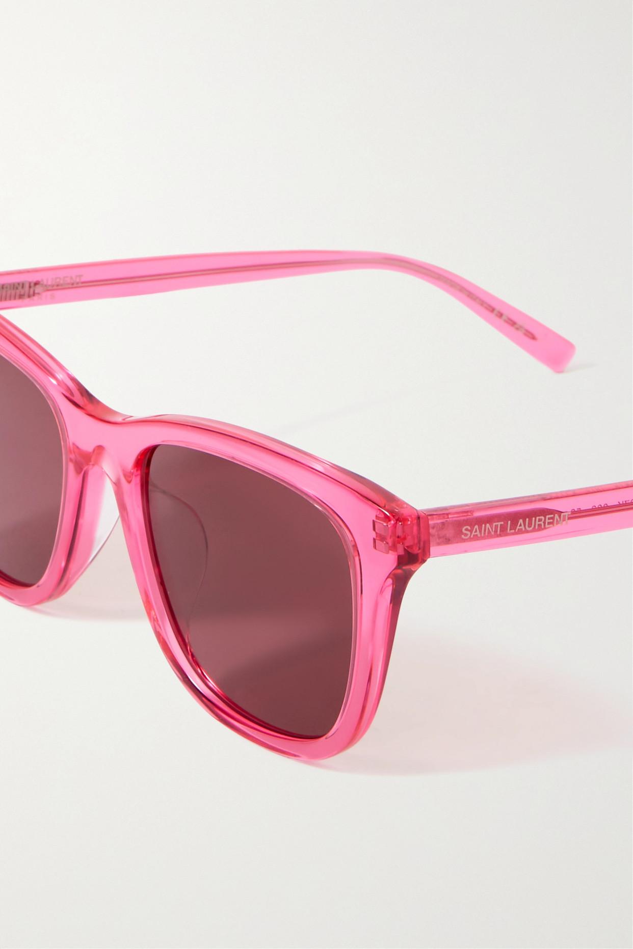 Saint Laurent Square-frame Acetate Sunglasses in Pink | Lyst