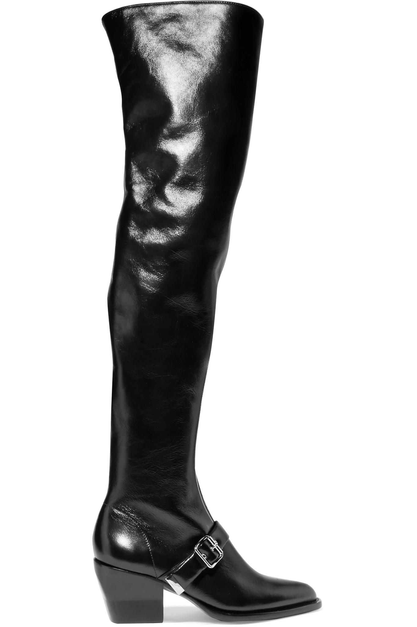Chloé Rylee Leather Over-the-knee Boots in Black - Lyst