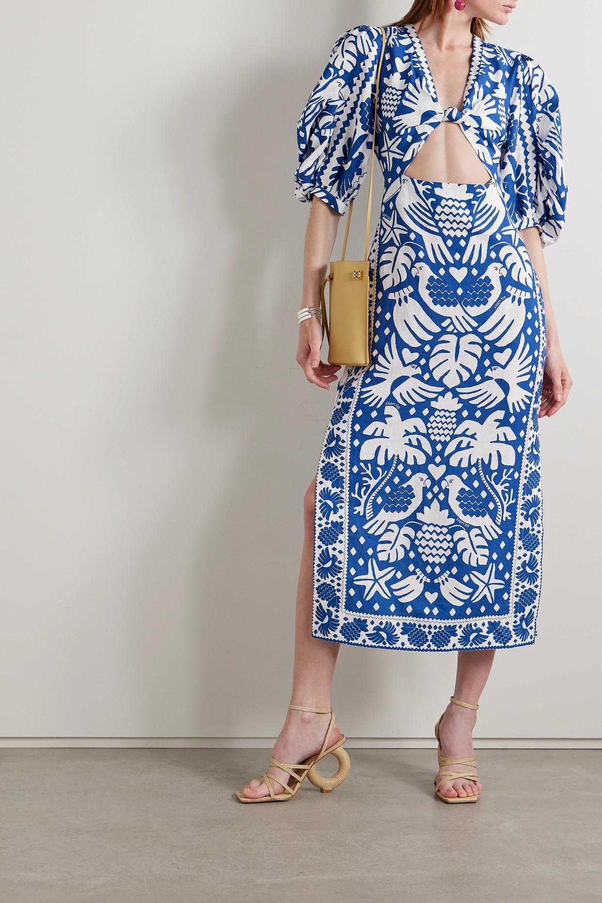 FARM Rio Jungle Carf Navy Midi Dre Jungle Carf Navy Blue | Lyst