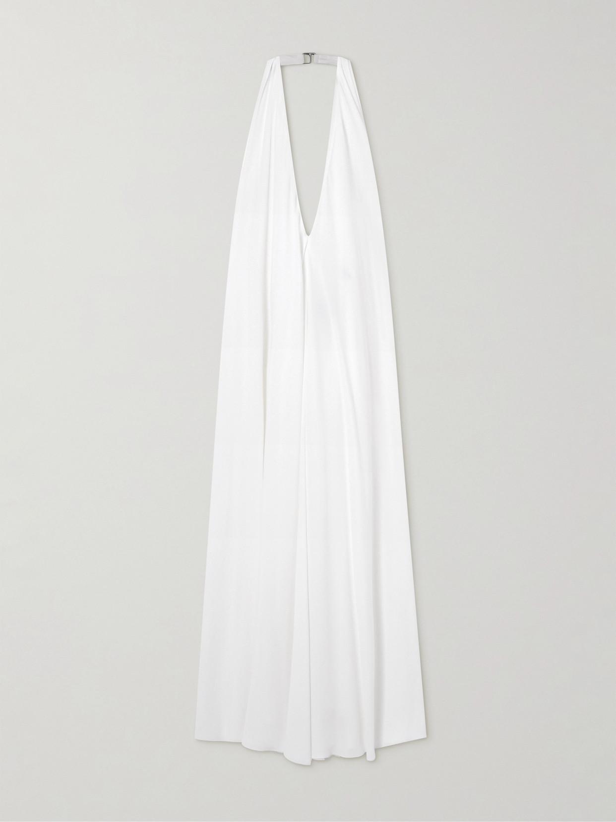 Jacquemus Norma Open-Back Gathered Crepe Maxi Dress in White | Lyst