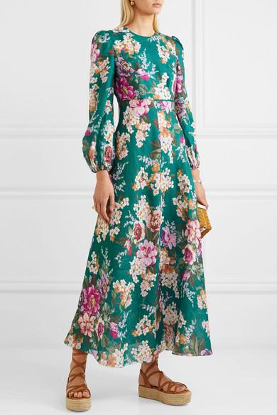Zimmermann green sale floral dress