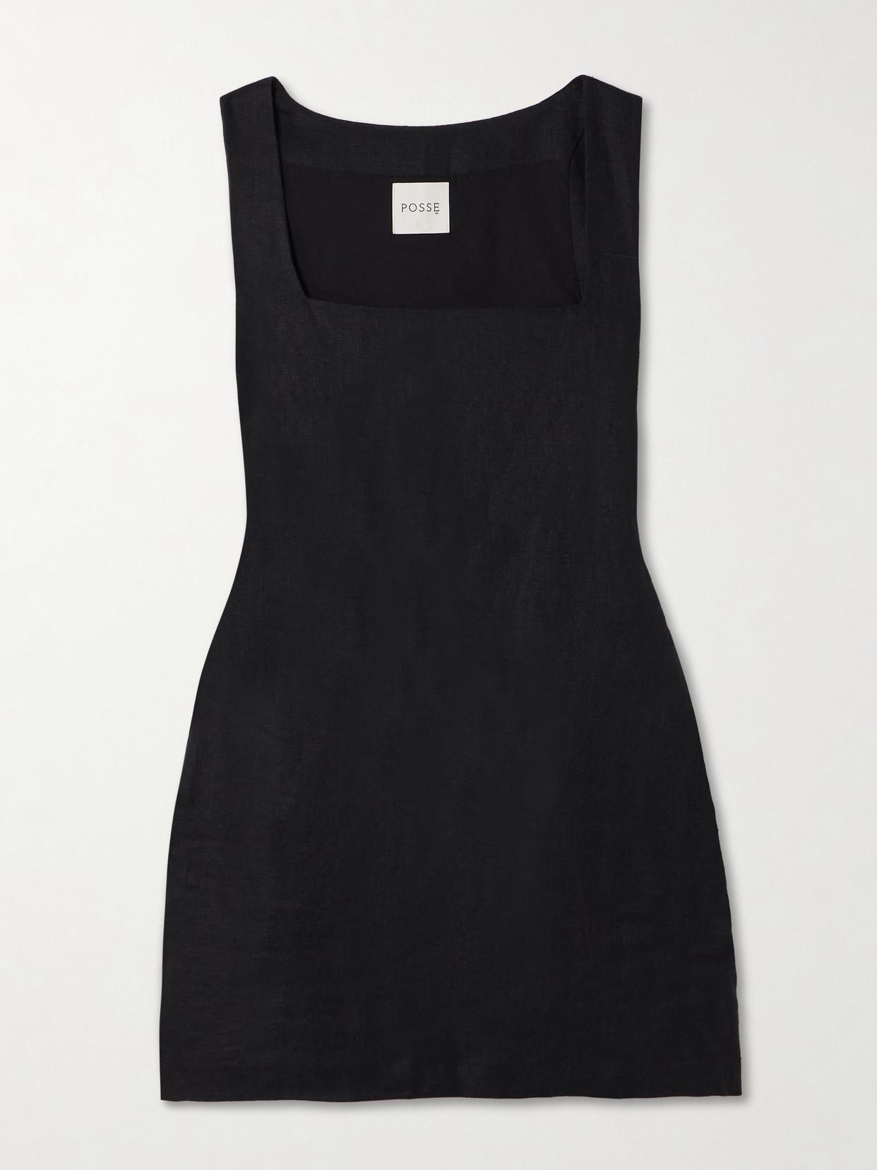 knee length dresses for ladies POSSE | Ellen Mini Dress in Black