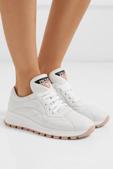 prada quilted leather logo sneakers