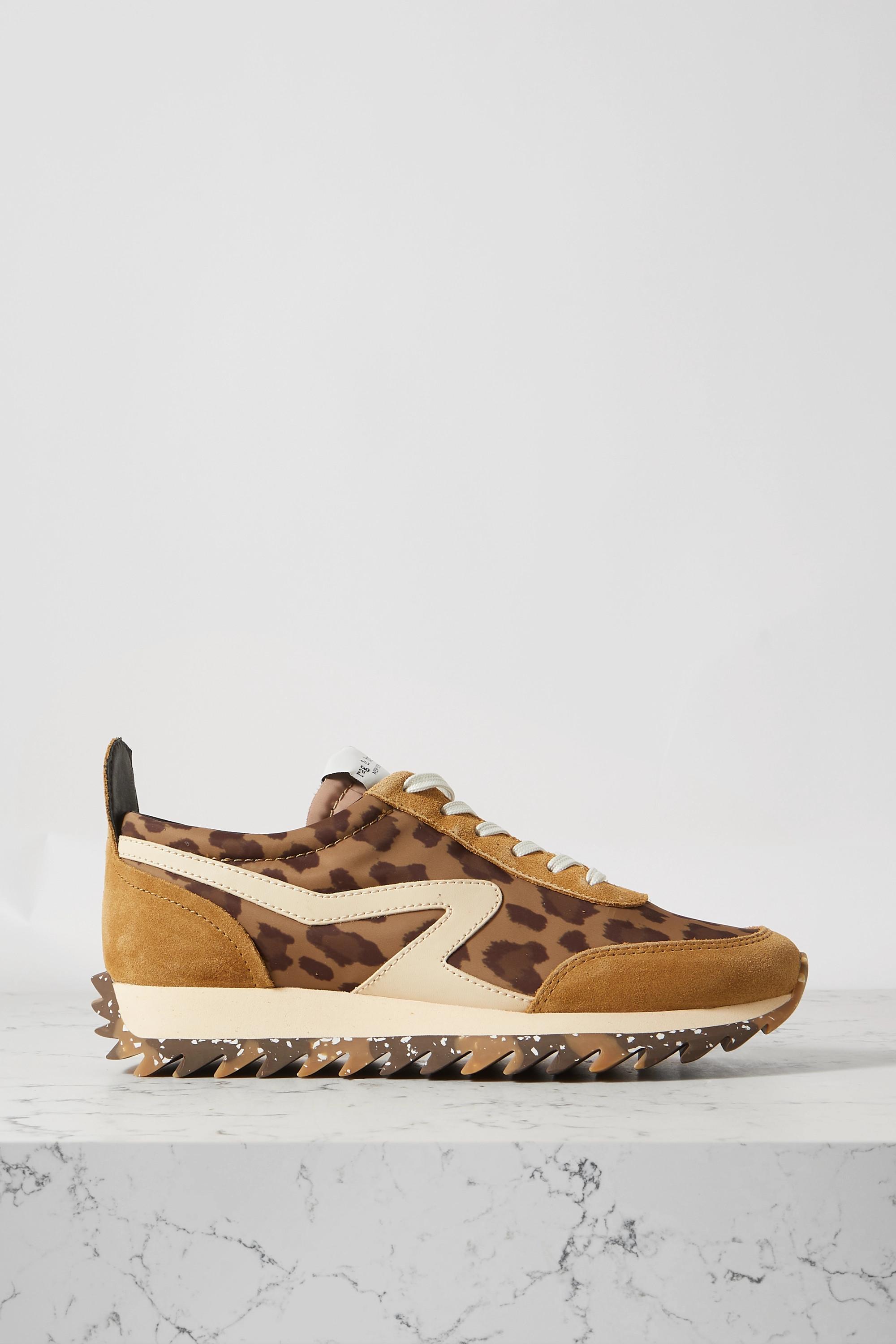 Rag & Bone Retro Runner Suede And Leather-trimmed Leopard-print  Recycled-shell Sneakers in Brown | Lyst Australia