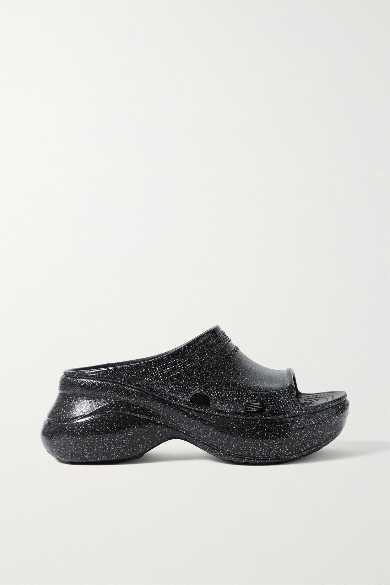 balenciaga black crocs