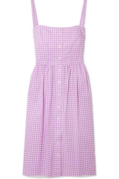 HVN Laura Gingham Cotton Dress in 