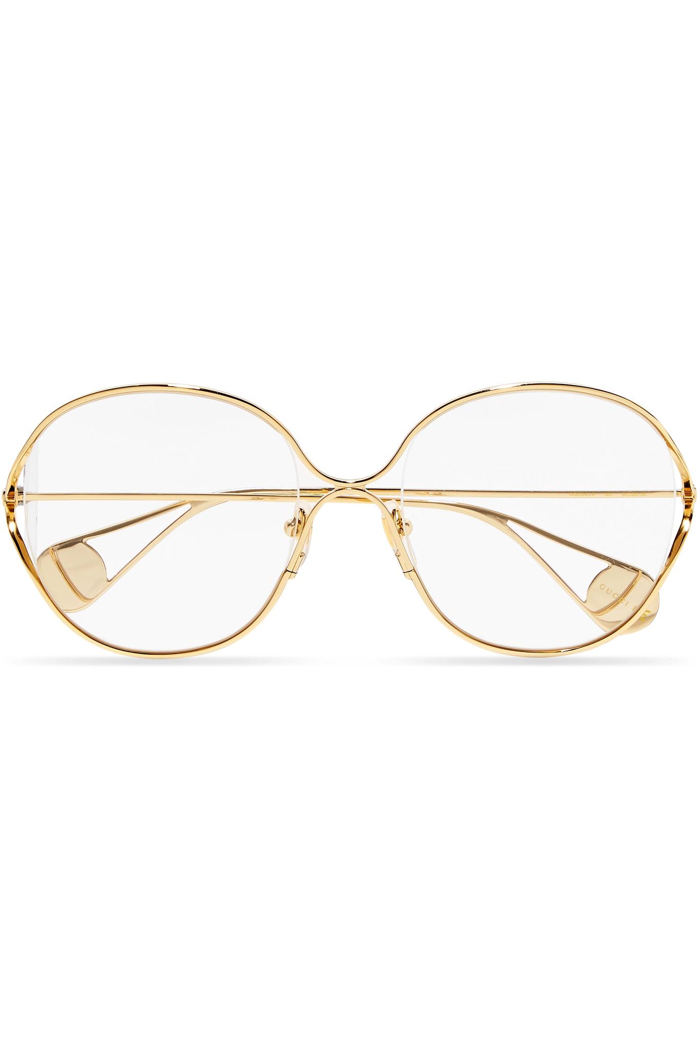 gold frame glasses gucci