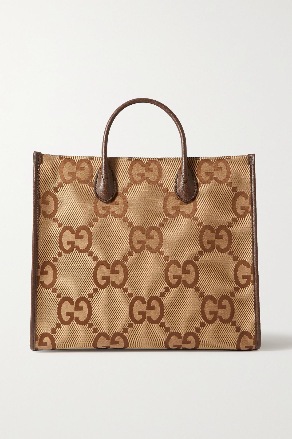 Gucci GG Mini Leather-trimmed Printed Coated-canvas Tote - Blue - One Size