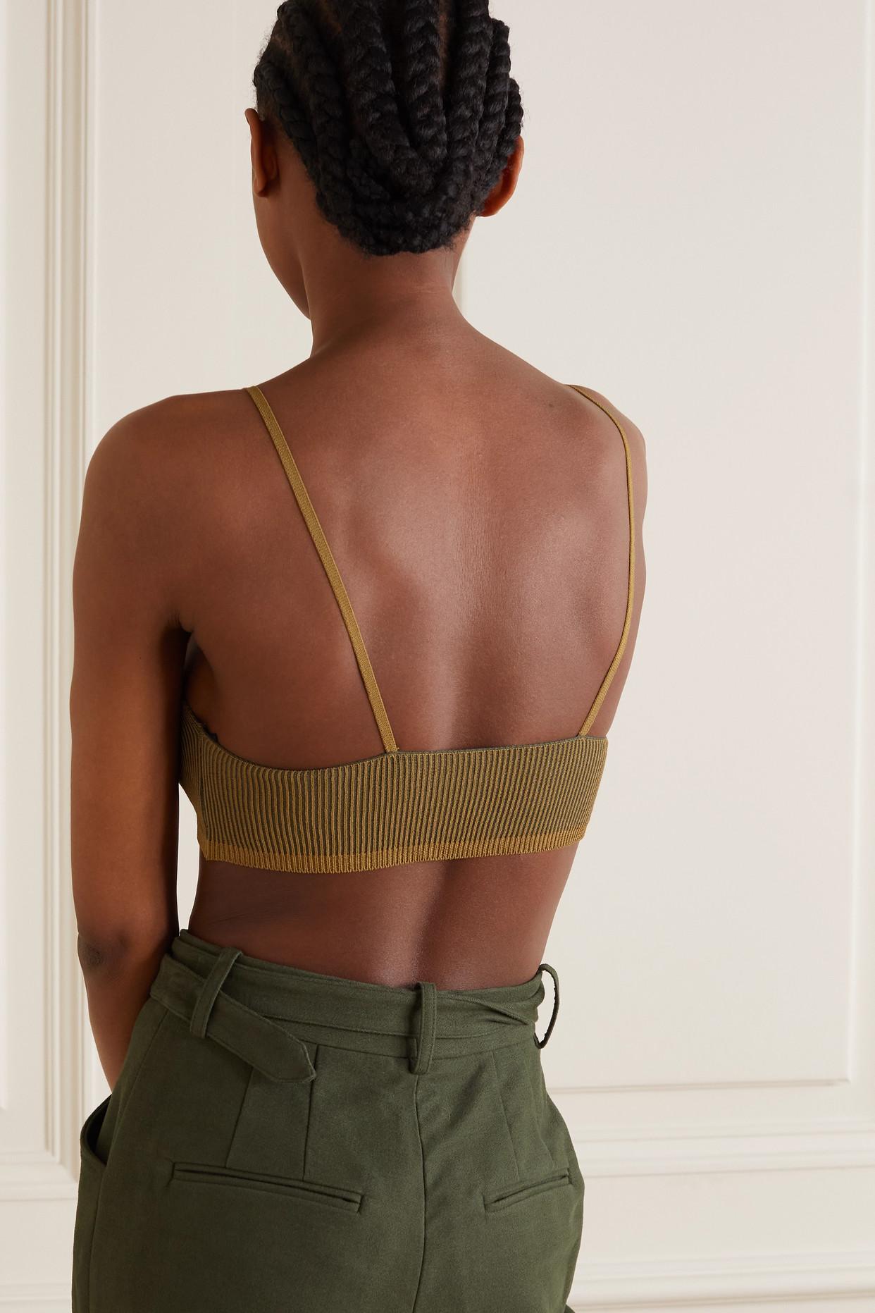 Jacquemus Valensole Ribbed-knit Bralette in Green