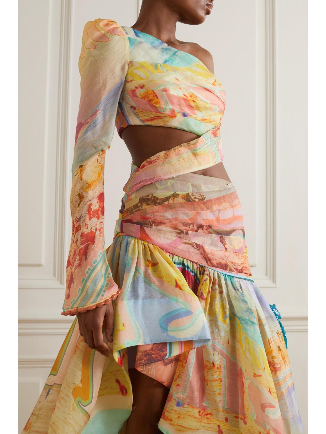 zimmermann tama asymmetric dress Graphic-print in White site-nav-new-arrivals Alfred Sung (D852) - Size:EU38