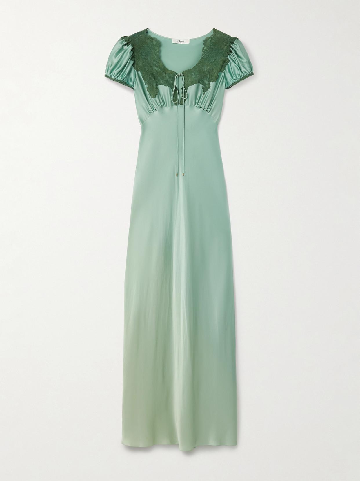 chloe green dress Spring 2005 Chloe by Phoebe Philo Unlabeled Runway Look 38 Ad Campaign Dress main image 1