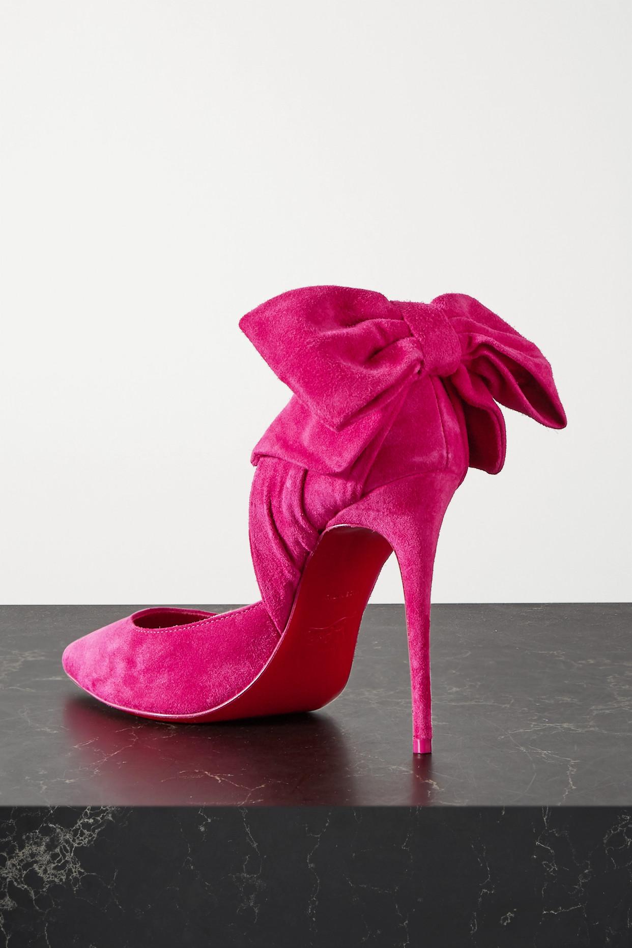 christian louboutin pink bow heels