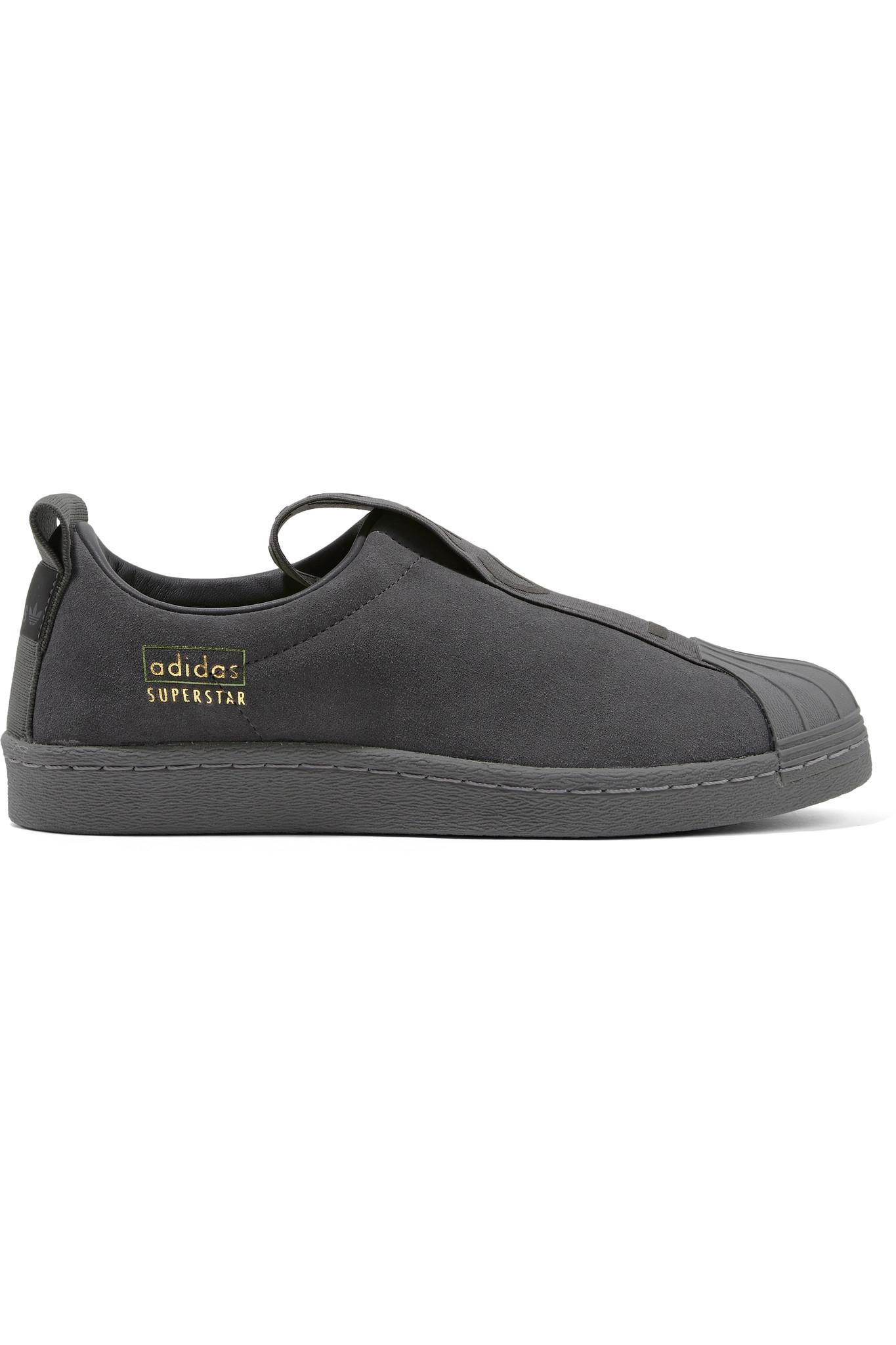 adidas Originals Superstar Suede Slip-on Sneakers in Dark Gray (Gray) - Lyst